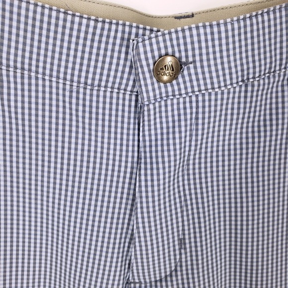 Adidas Plaid Golf Shorts Mens 32 Blue Check Stretch Performance Athletic Gingham - Picture 8 of 10